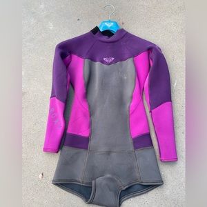 Roxy 2mm Summer Wetsuit Long Sleeve Shortie, Size 8